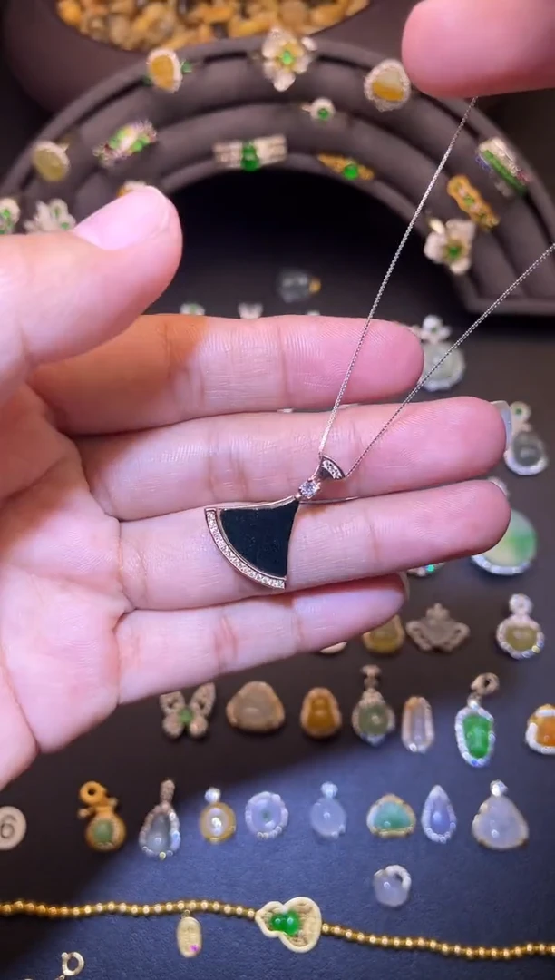 吊坠(不含链)银S925镶嵌翡翠1