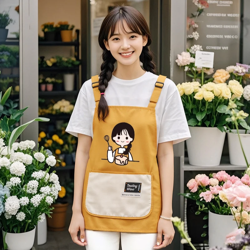 防泼水夏季围裙定制印字餐饮上班防污工作服轻薄厨房做饭家用男Z