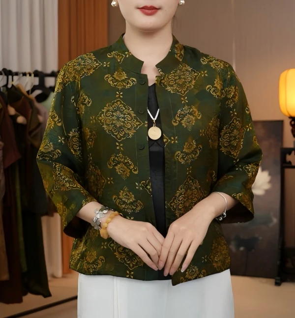 【 ‌蕙心纨质-香云锻外套】古典香云锻双面穿外套