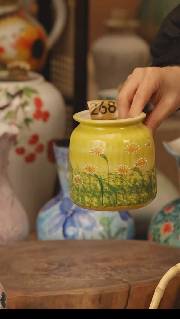 陶瓷景德镇设计师手作花器摆件侘寂风@M268@