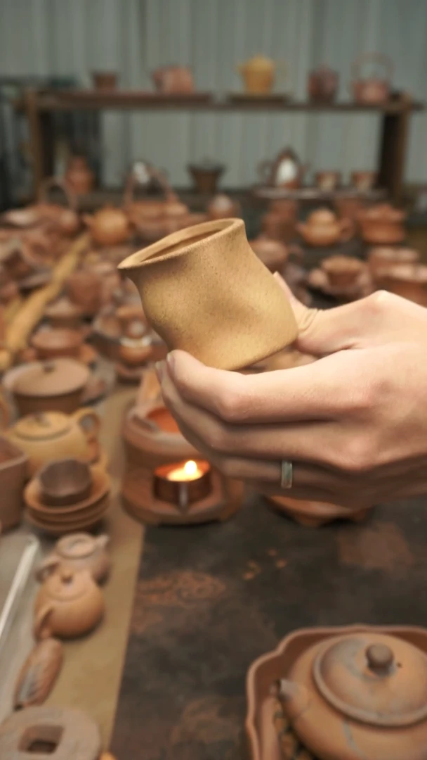 老岩泥原矿料老岩泥  手捏异形树桩杯80ml