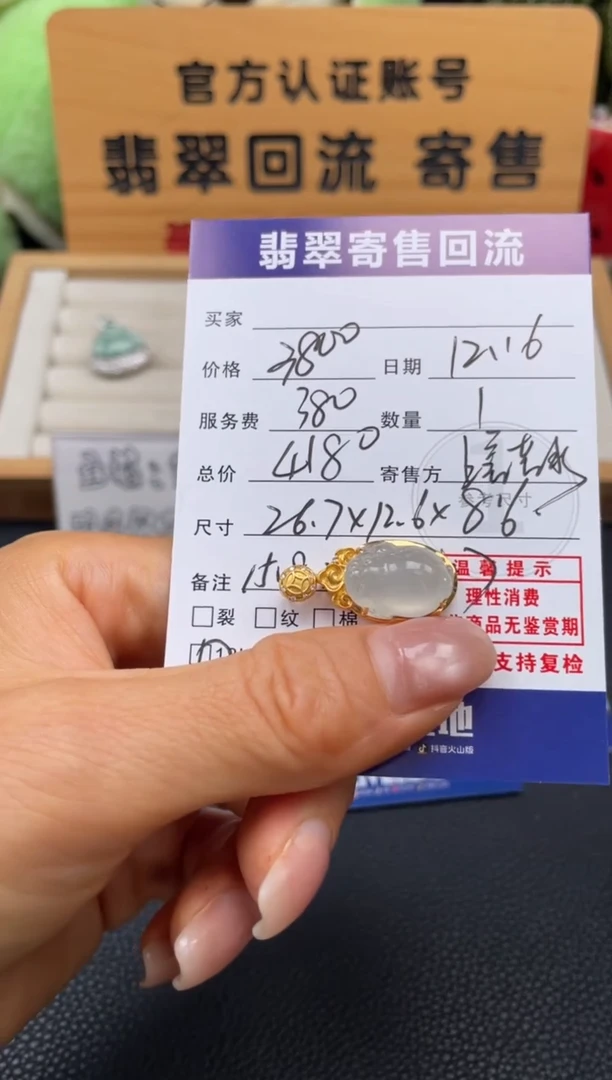 颈饰18K金镶嵌翡翠10151897