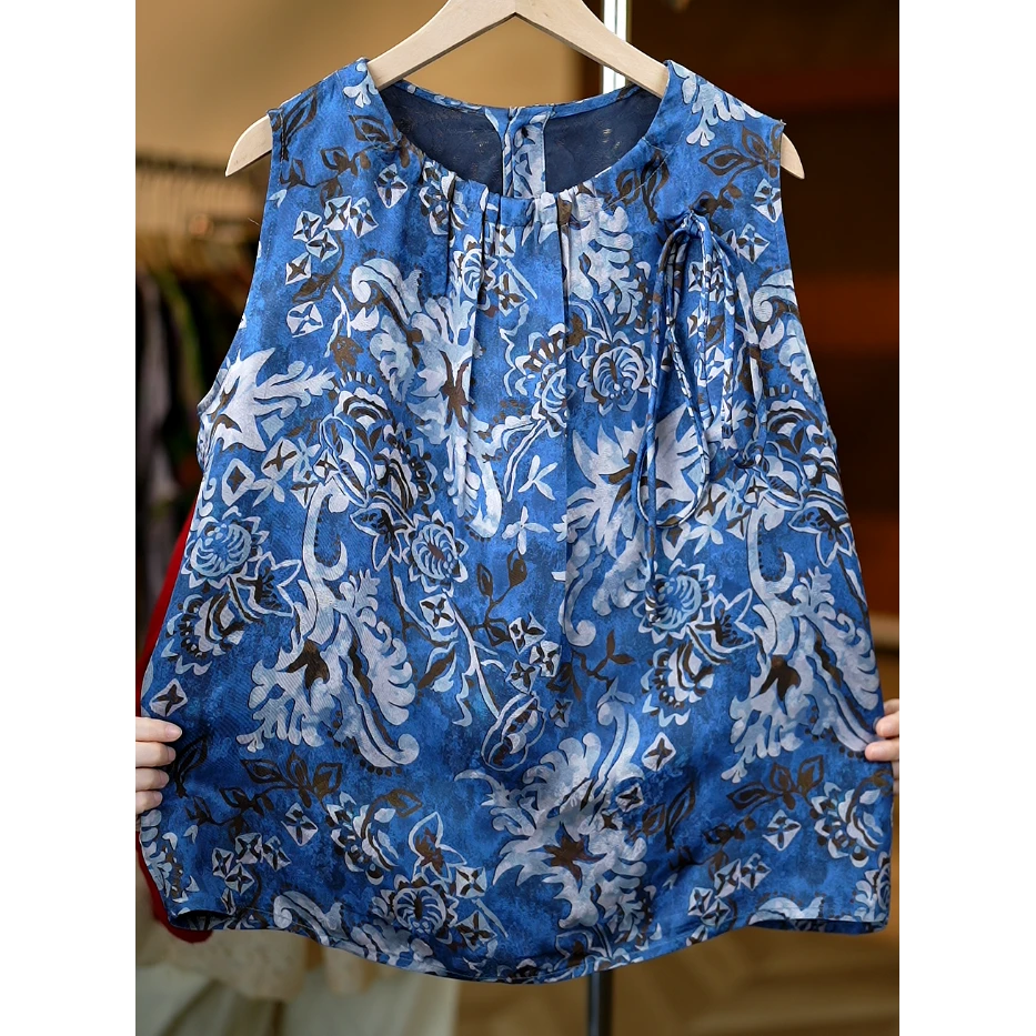 蓝赏花语<<非遗美学>>1225新中式洋气减龄修身无袖背心