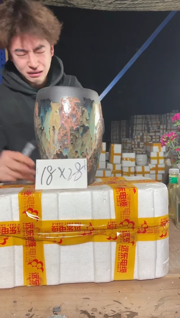 紫砂花盆宜兴紫砂粗陶花盆20*28
