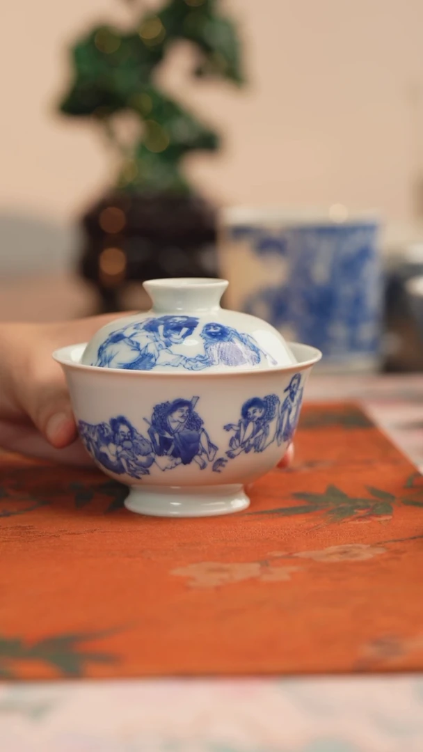 天心雅器十六仙盖碗