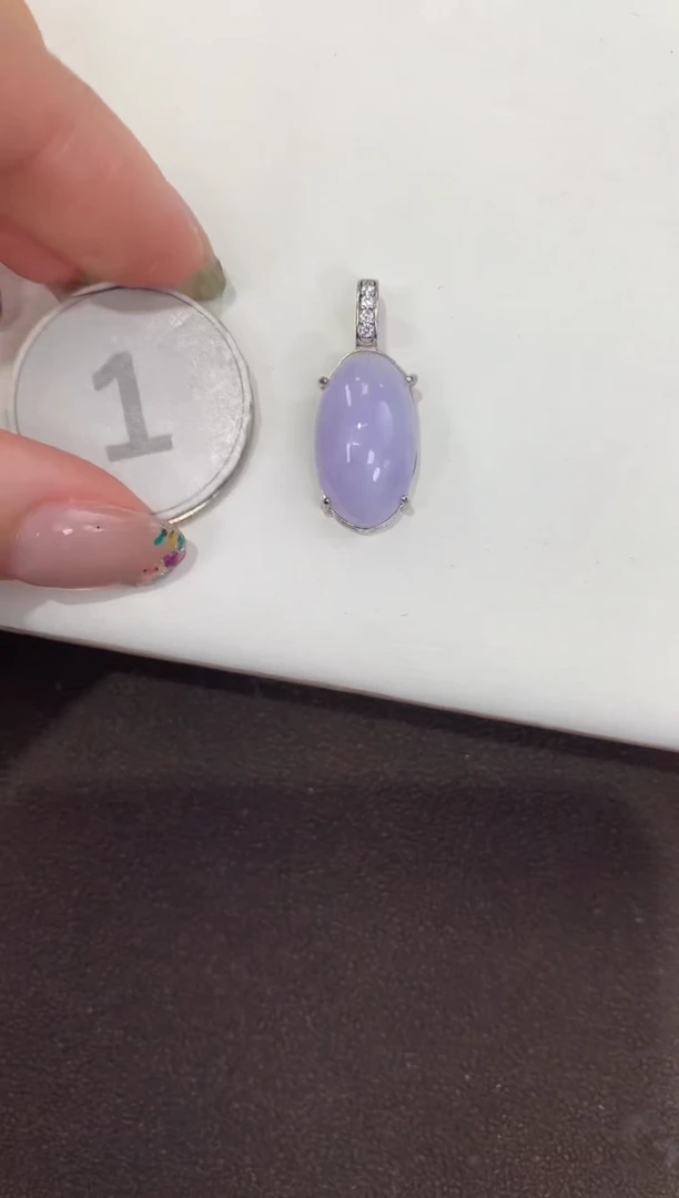 颈饰银S925镶嵌翡翠天然缅甸A货翡翠