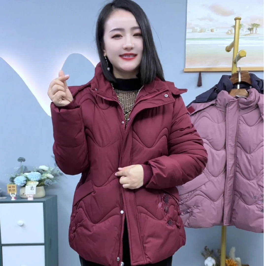 中老年女装女装妈妈款长款加厚棉衣棉服冬季时尚加厚