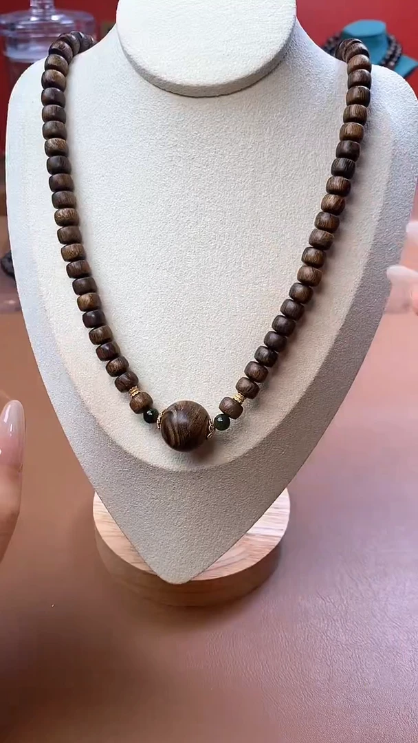 手串沉香芽庄白棋瘿子瘤6x8三圈