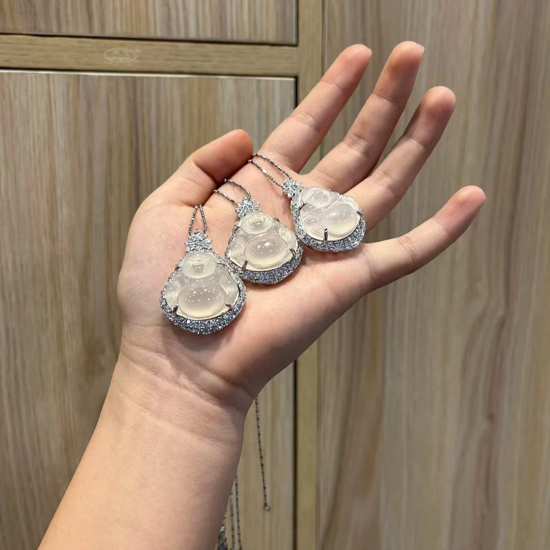 天然玉石玛瑙佛公吊坠含链（多样性发货）发一只