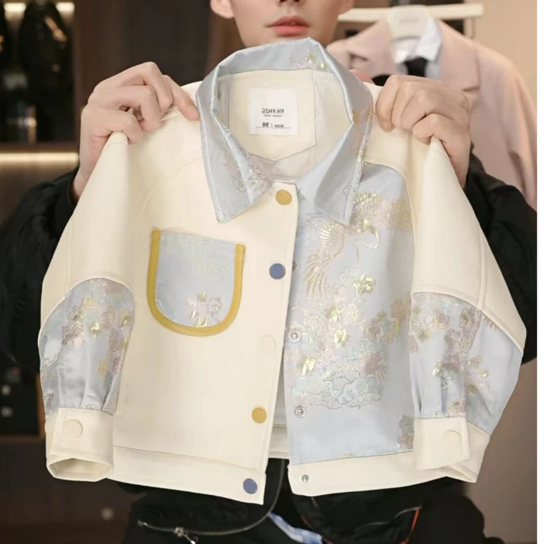 【云中白鹤】国潮系列）2025春秋新款男女童皮衣棒球服皮衣女童秋装