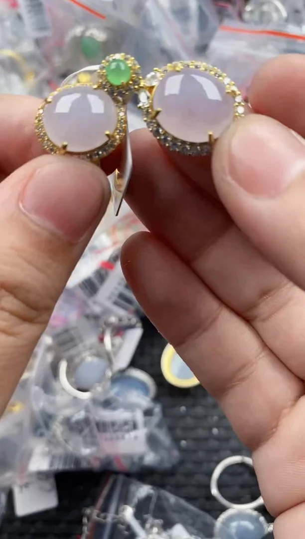 银S925镶嵌戒指翡翠44444  2