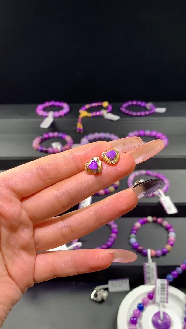 苏纪石（舒俱来）银S925镶嵌.耳钉