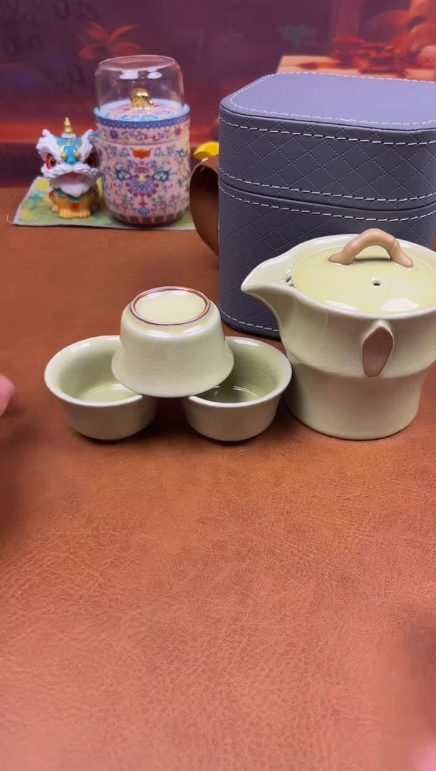 陶瓷茶具摆件旅行套组