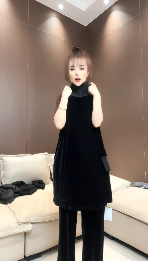 针织领裙XL码大漂亮