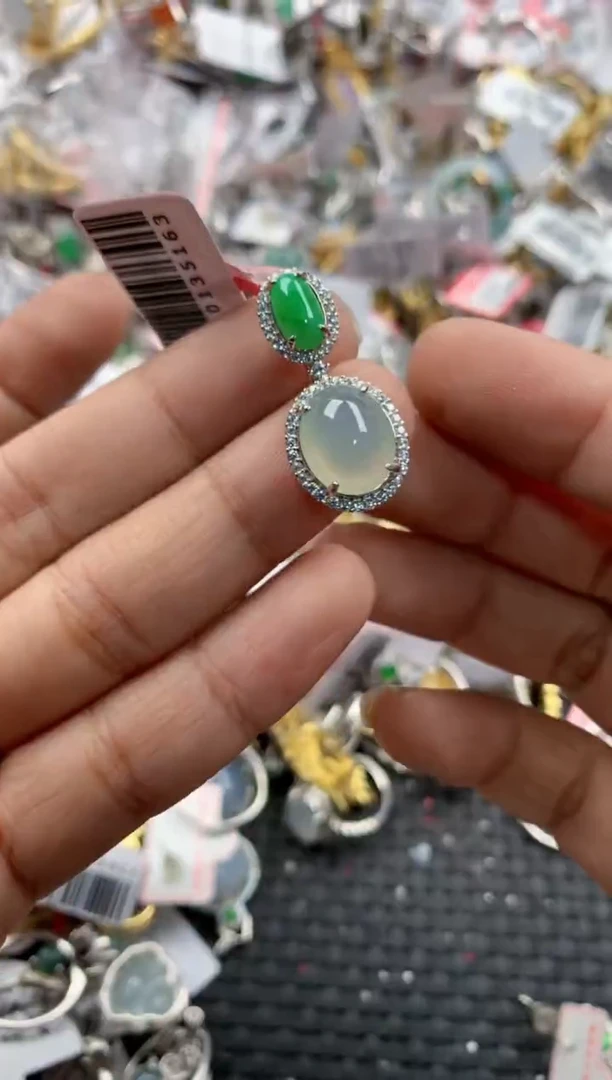 银S925镶嵌戒指翡翠777   10