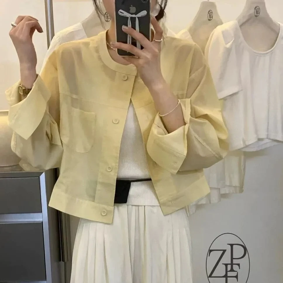 防晒衣女款外穿衣服女透气小众设计感圆领轻盈舒适2025新款夏季