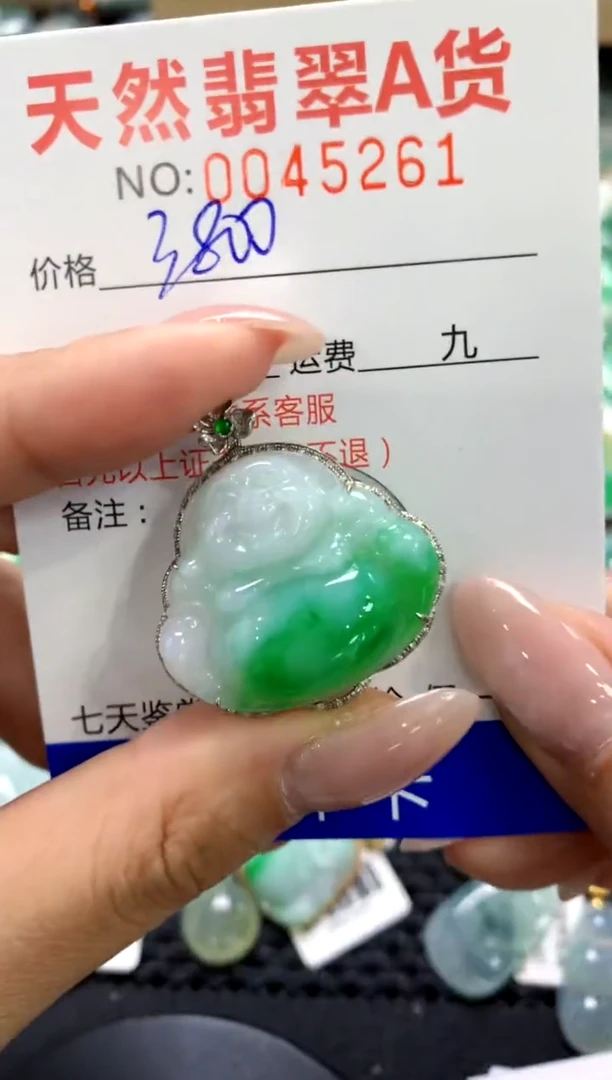 翡翠18K金镶嵌颈饰1111111111111111
