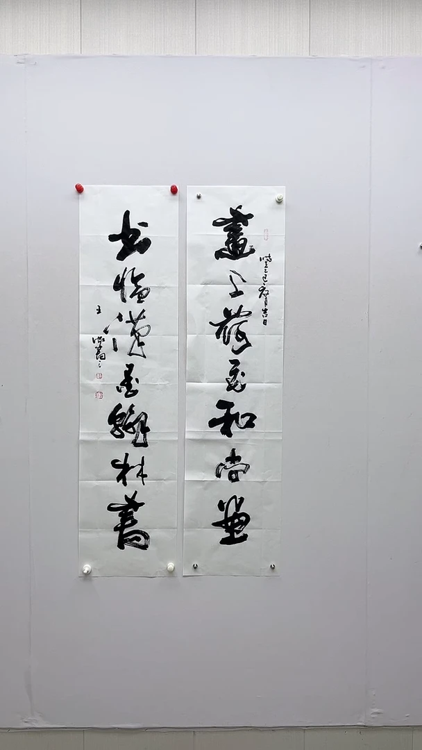 王虹书法书画作品-画上荷花和尚画