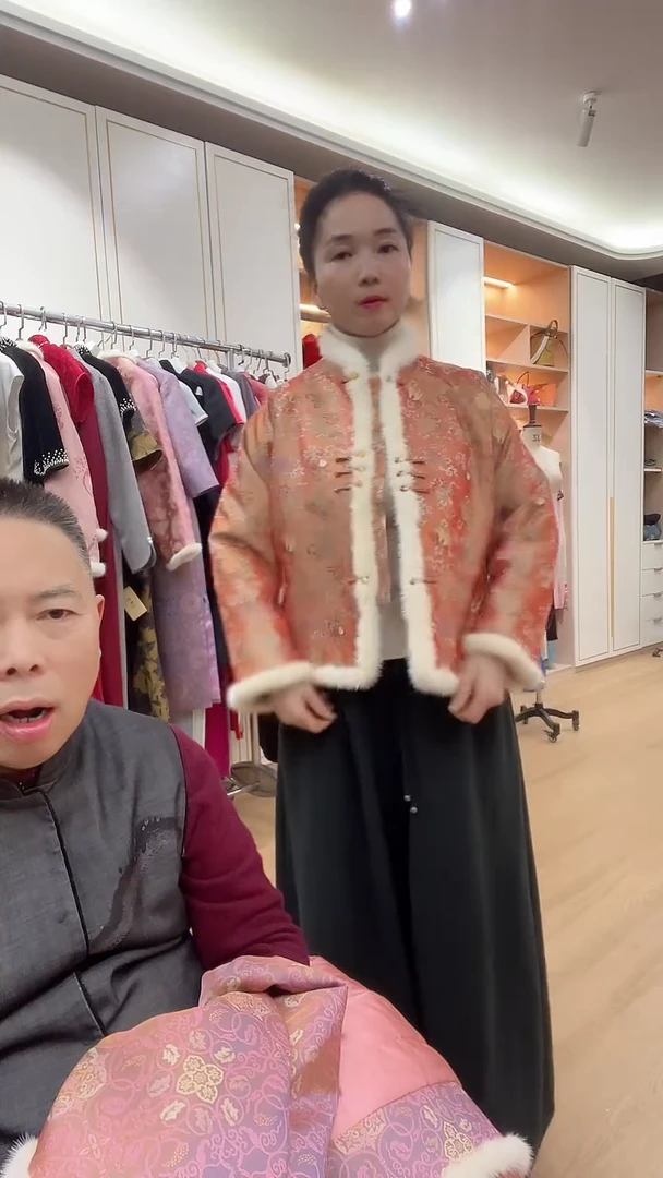 【默认微瑕】中式毛毛外套短款