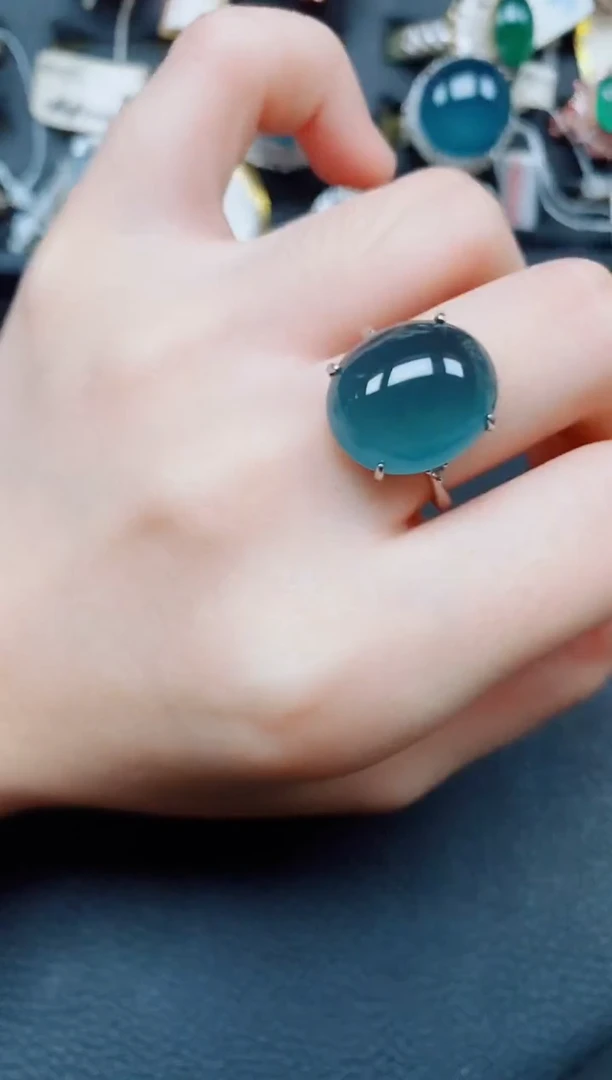银S925镶嵌戒指翡翠翡翠