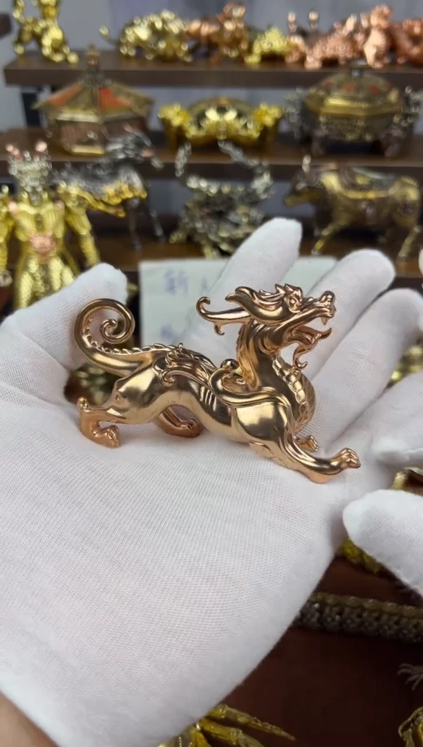 龙貔貅紫铜实心摆件