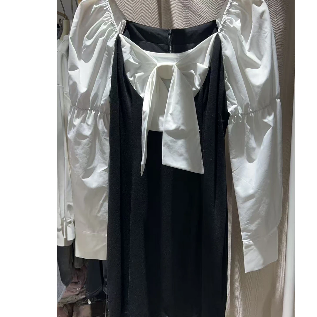 孤品【2A51】白色蝴蝶结连衣裙