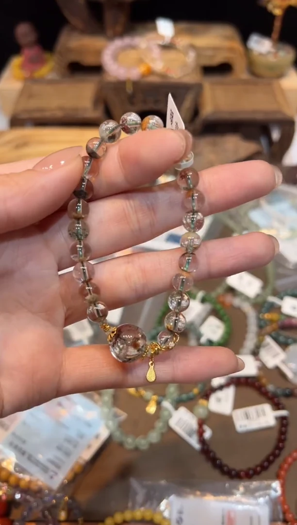 水晶手链银S925镶嵌手饰@@F4980