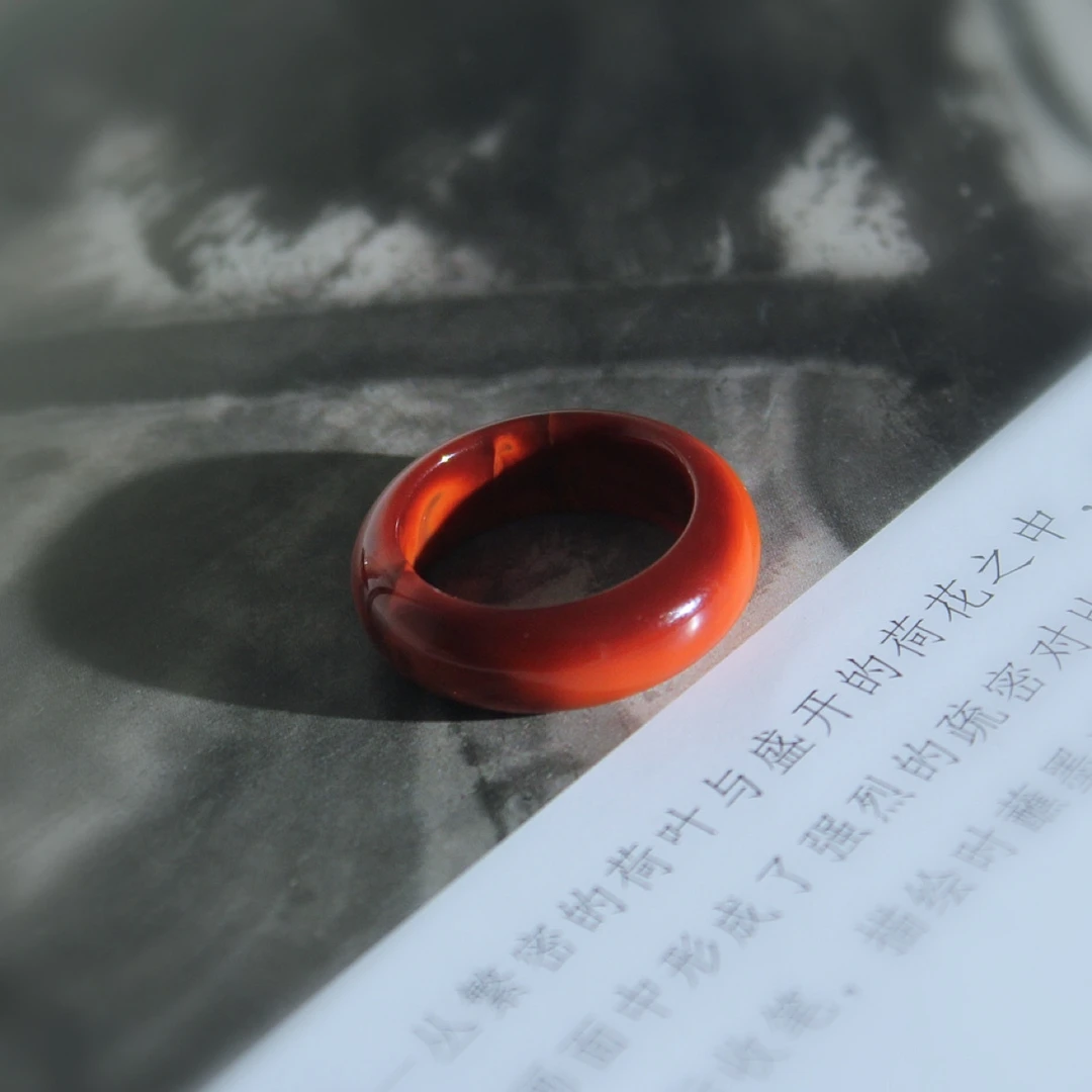 岚溪珠宝】原矿南红指环，牛血、柿子红双色，戴上就是一整个指点江山