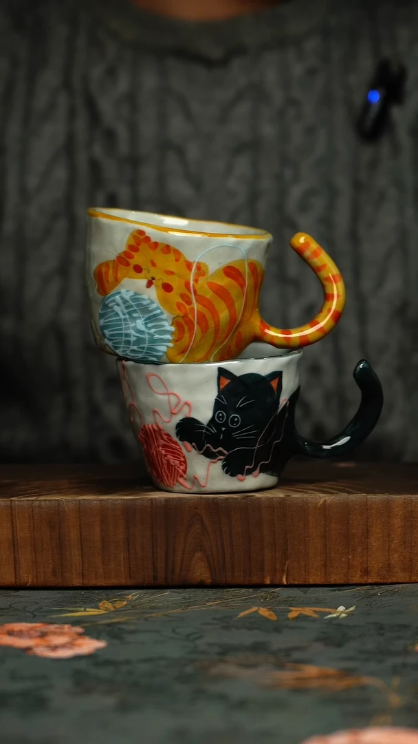 瓷片釉下彩手工手绘同款陶器