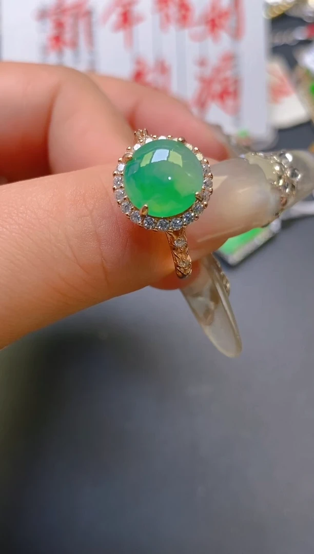 【闪购商品】翡翠耳饰银S925镶嵌天然A货翡翠1