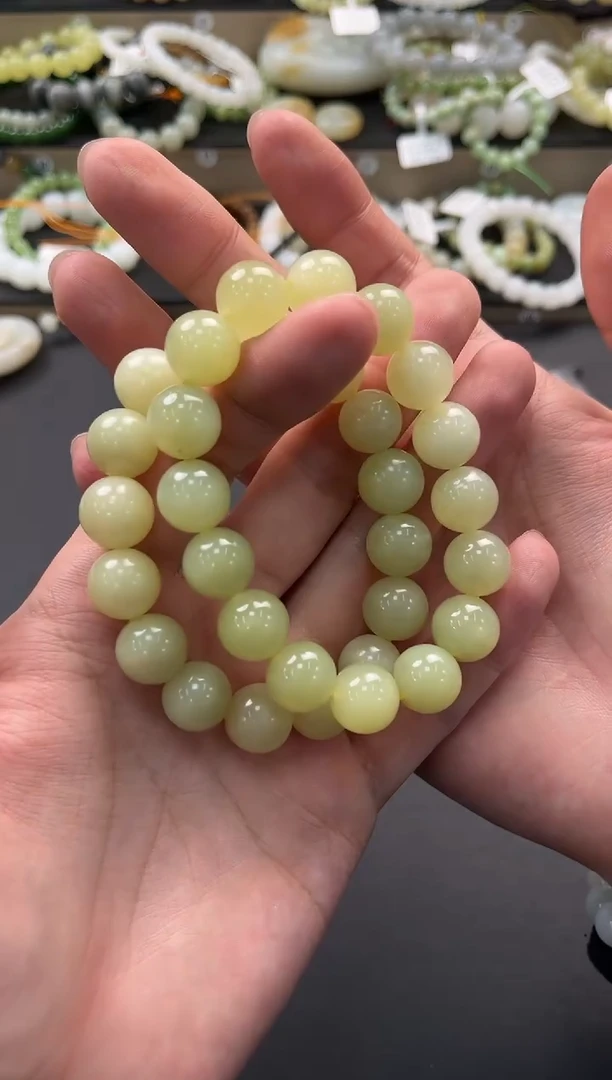 未镶嵌手串和田玉若羌黄口手串卡13微色差 多样性拍一发一