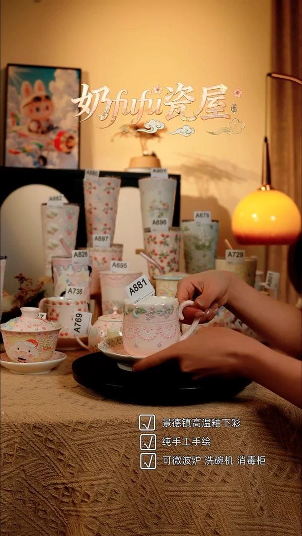 景德镇高温釉下彩立体釉创意瓷