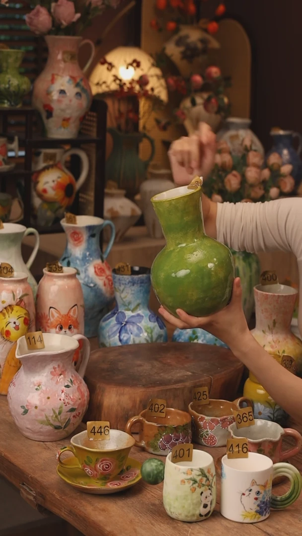 陶瓷景德镇设计师手作花器摆件侘寂风200