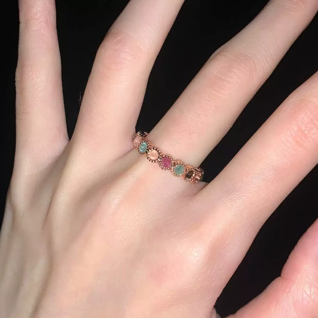 合金锆石戒指 韩国锆石小众爱心戒指轻奢高级感套装食指戒百搭