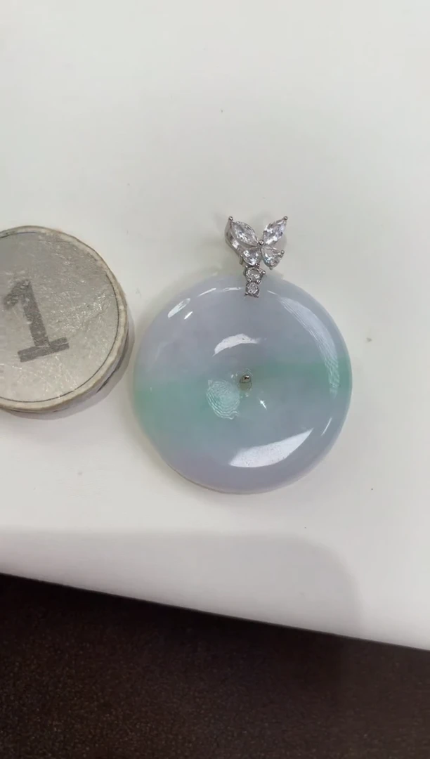 颈饰银S925镶嵌翡翠天然缅甸a货翡翠