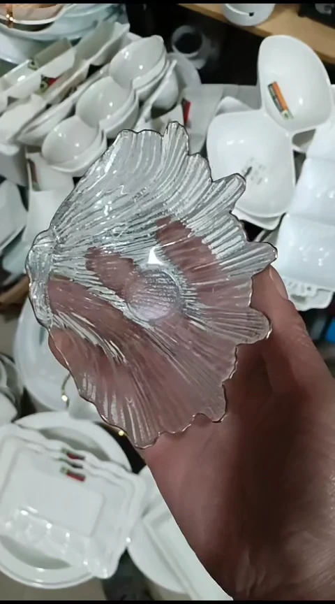 瓷玻璃贝壳 零食盘六个装