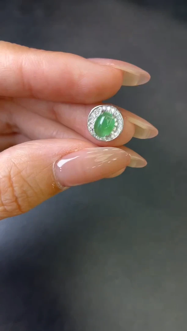 吊坠(不含链)银S925镶嵌翡翠吊坠