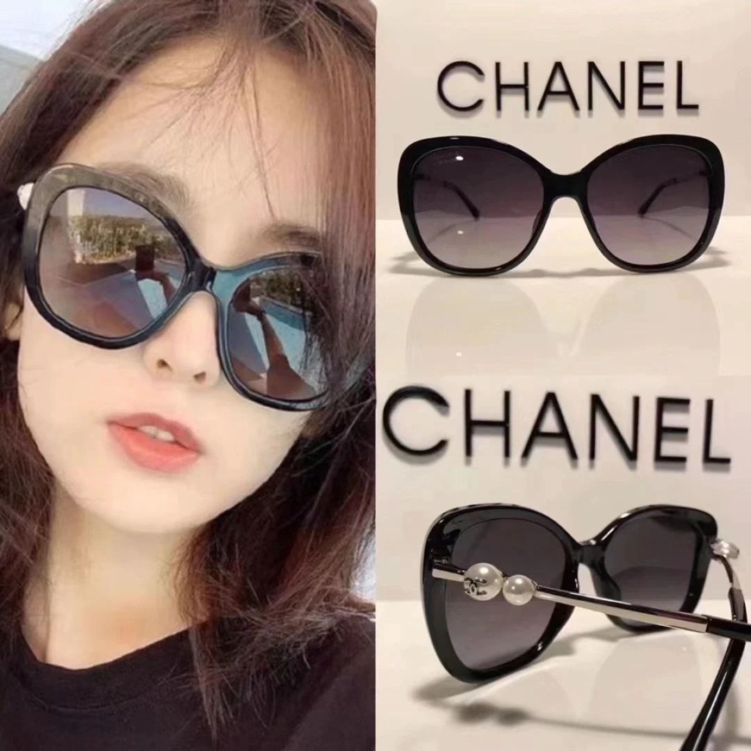 99新 Chanel/香奈儿 汤/P235705345/ 紫色 珍珠 边框 墨镜