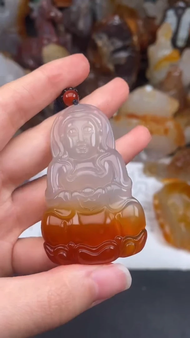 玛瑙/玉髓颈饰未镶嵌老*长AA