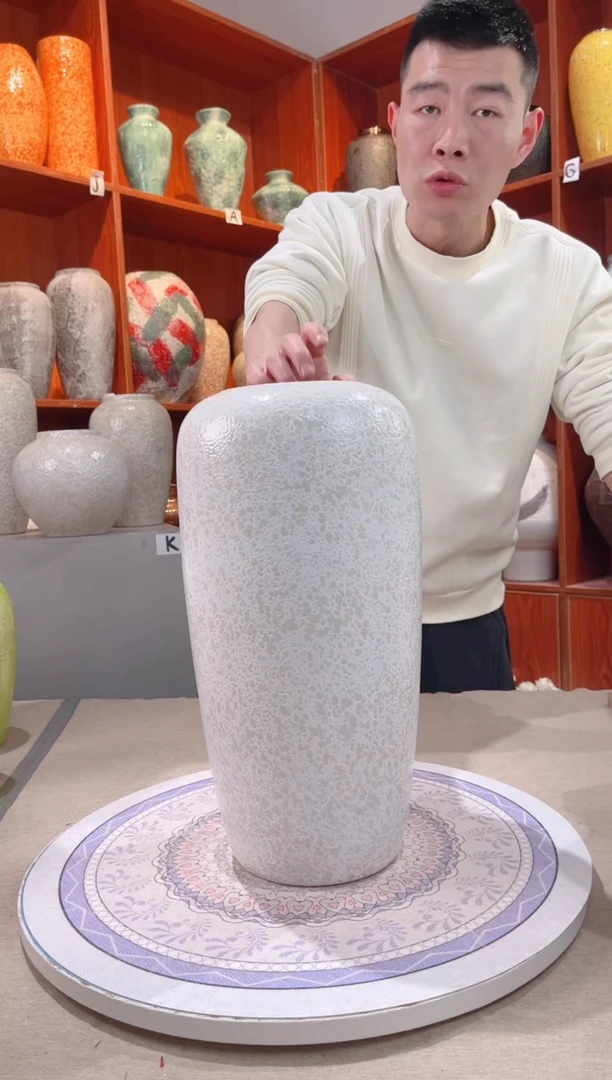 【闪购商品】瓶茶白40cm落地 陶瓷花瓶 无花