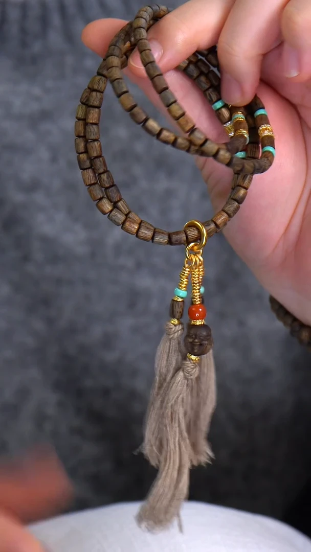 手串沉香未镶嵌【佛头沉水】XK20152顺纹乌树