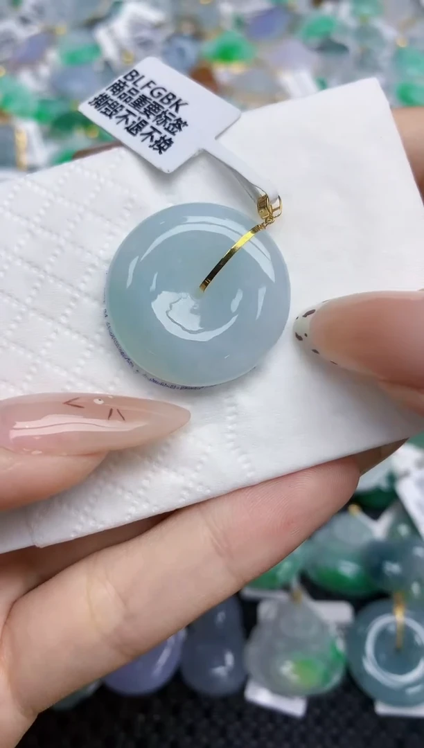 翡翠18K金镶嵌颈饰359   天然翡翠A货