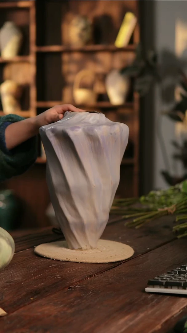 摆件6-452 陶瓷花器高34口径8