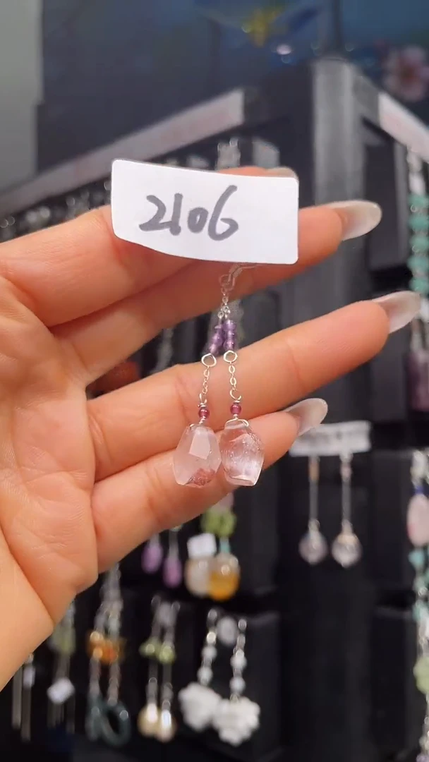 银S925镶嵌耳饰紫晶喜欢拍