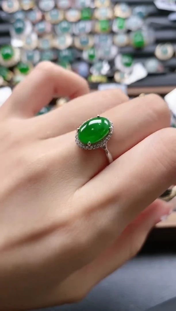 【闪购商品】翡翠戒指银S925镶嵌51511