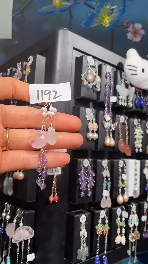 银S925镶嵌耳饰紫晶喜欢拍