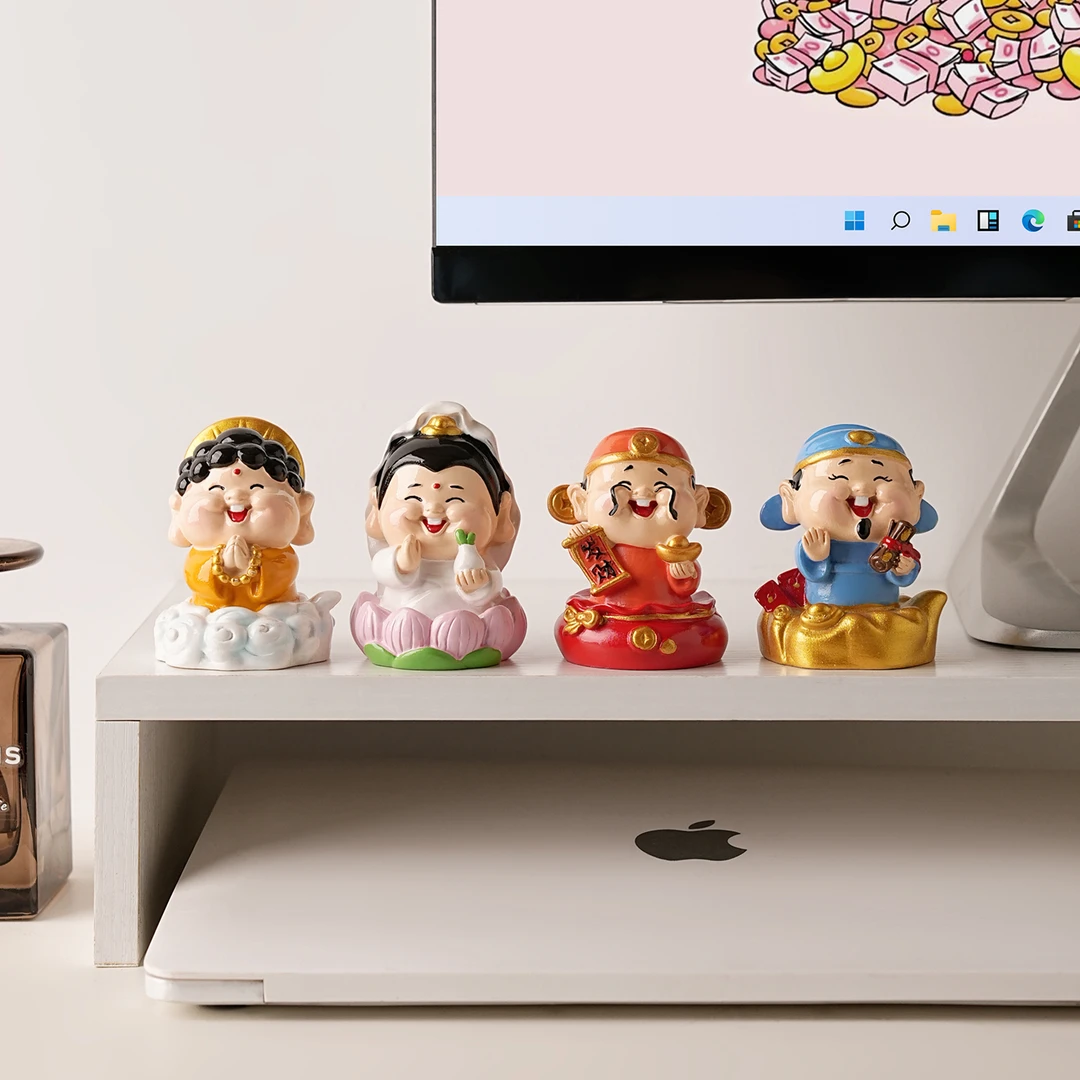 贝汉美新中式情绪稳定财神摆件办公室工位桌面装饰送女生生日礼物