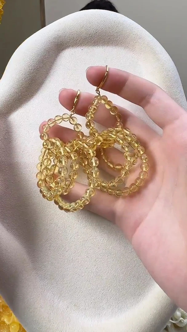 琥珀颈饰未镶嵌耳环