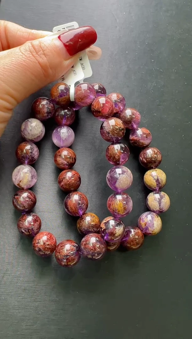 【闪购商品】水晶手串未镶嵌紫幽灵手串12m+多样性发一M30482