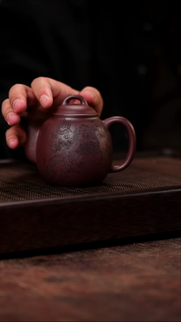 紫砂龙权 老紫泥